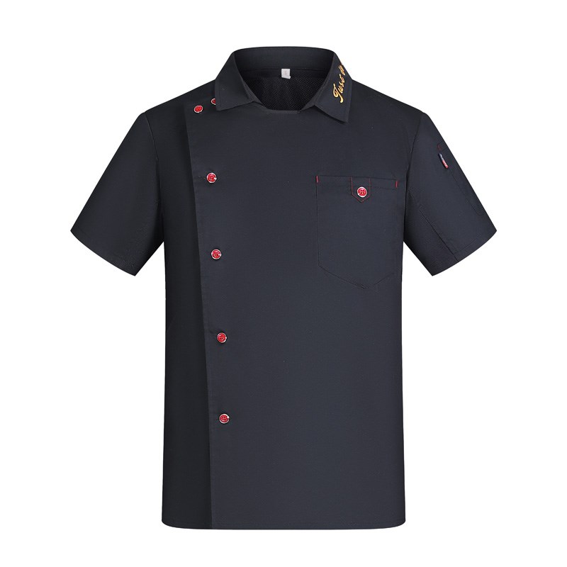 新款翻领厨师服短袖夏季烘焙糕点蛋糕咖啡西点甜品店W面包房工作