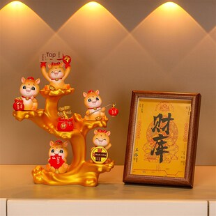 新年潮流马钱树装饰品客厅入口装饰品乔迁礼物Q马年高端家居饰品