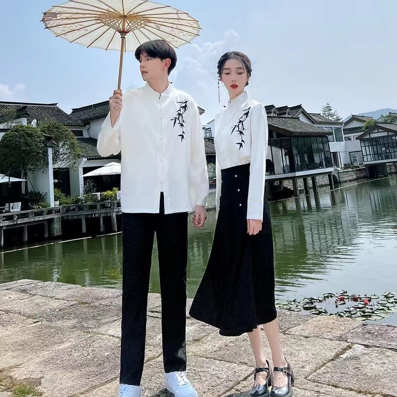 新选班服民国学生装朗诵服装初高中学生合唱服诗词演讲Y比赛套装