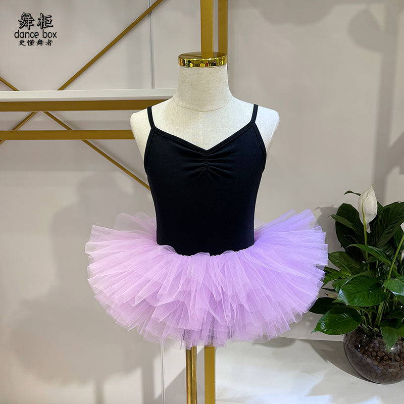 新款夏季女童芭蕾舞裙儿童吊带舞蹈服蓬蓬纱裙跳舞群Y芭蕾练功服