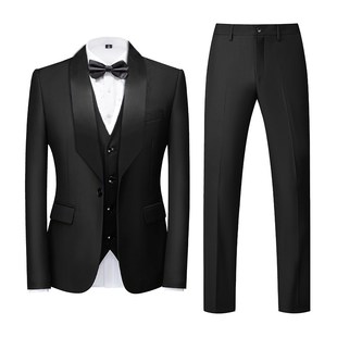 新选帅小帮新郎西装套装男年会z主持人影楼演出拍照西服舞台结婚