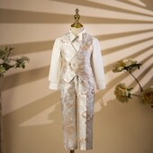 夏季 e套装 高端提花儿童礼服西服马甲走秀主持人钢琴 男童西装 新款