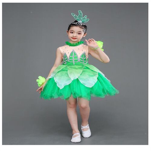 新款元旦儿e童荷花演出服荷塘月色舞蹈服小荷风采花仙童子茉莉花