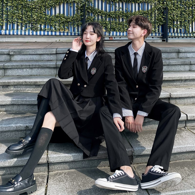 新选班服学院风初中高中小学v生韩版DK制服大合唱演出服装毕业照