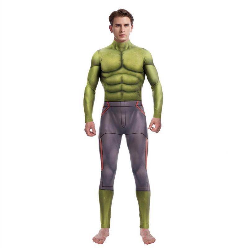 新品绿色肌肉人浩克连体演出服成人cos绿巨人hulk紧身衣万圣节弹