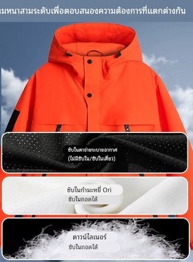 新选橙色羽绒冲锋衣工作服定制LOGO秋冬班服外O套4S店工装三合一