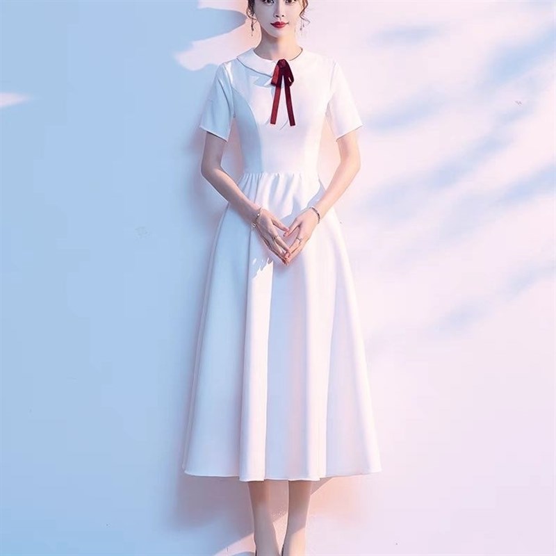 新选豆蔻年华大合唱演出服女学生成人气质连衣裙公V司宴会团体表