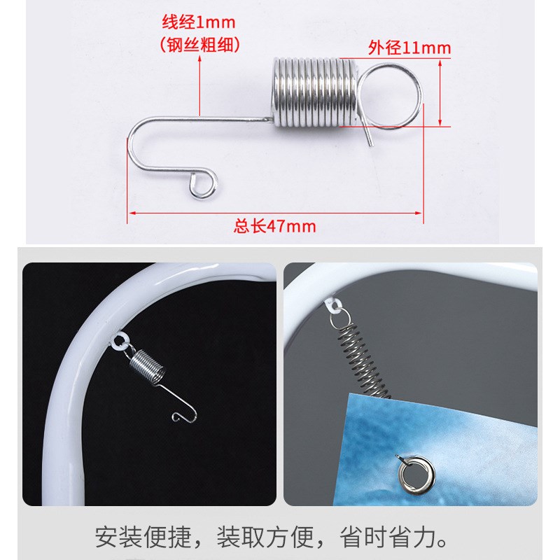 展架弹簧易拉宝门型挂钩螺丝配件拉簧小不锈钢勾立式落地零件广告图片