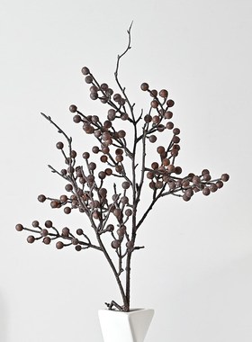 仿真干烧系列人造浆果干枝婚庆家居装饰灰色浆果复古文艺北欧