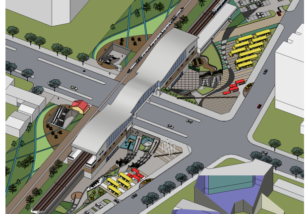 地铁站站前广场景观设计建筑景观sketchup草图大师su模型skp素材