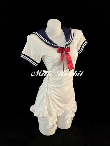 Cy奶兔「课后补习班」性感内衣镂空皱裙学生装甜美水手服绑带裙