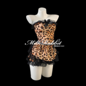 Cy奶兔「性感小豹」女仆cosplay服装 豹纹诱惑制服qqny内衣