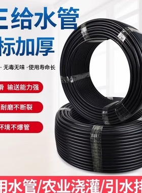 PE管 国标自来水管硬管黑色塑料水管4分6分1寸热熔管饮用pe给水管