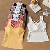 甜酷背心上衣露脐打底外穿百搭日常纯欲治愈系大码 美背吊带女 新款