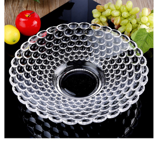 水果盘KTV酒店玻璃拼盘家用客厅茶几摆件果盘轻奢零食糖果盘商用