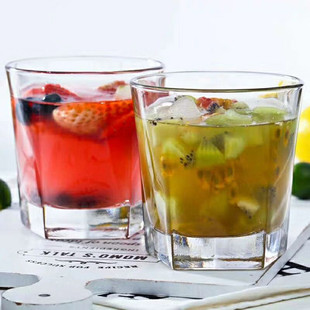 玻璃水杯五角杯啤酒杯威士忌酒杯果汁饮料杯早餐杯耐热透明泡茶杯