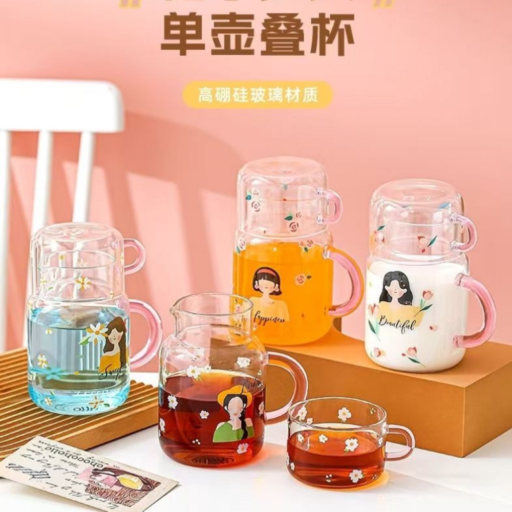 大容量高硼硅吸管杯带刻度牛奶杯图片