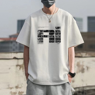 白色创意纯棉T恤男百搭休闲