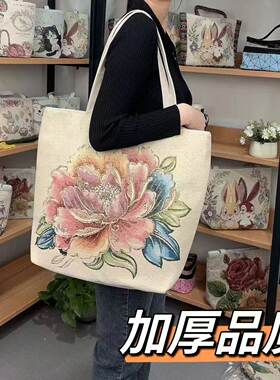 刺绣加金丝线五彩手提