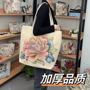 刺绣加金丝线五彩手提