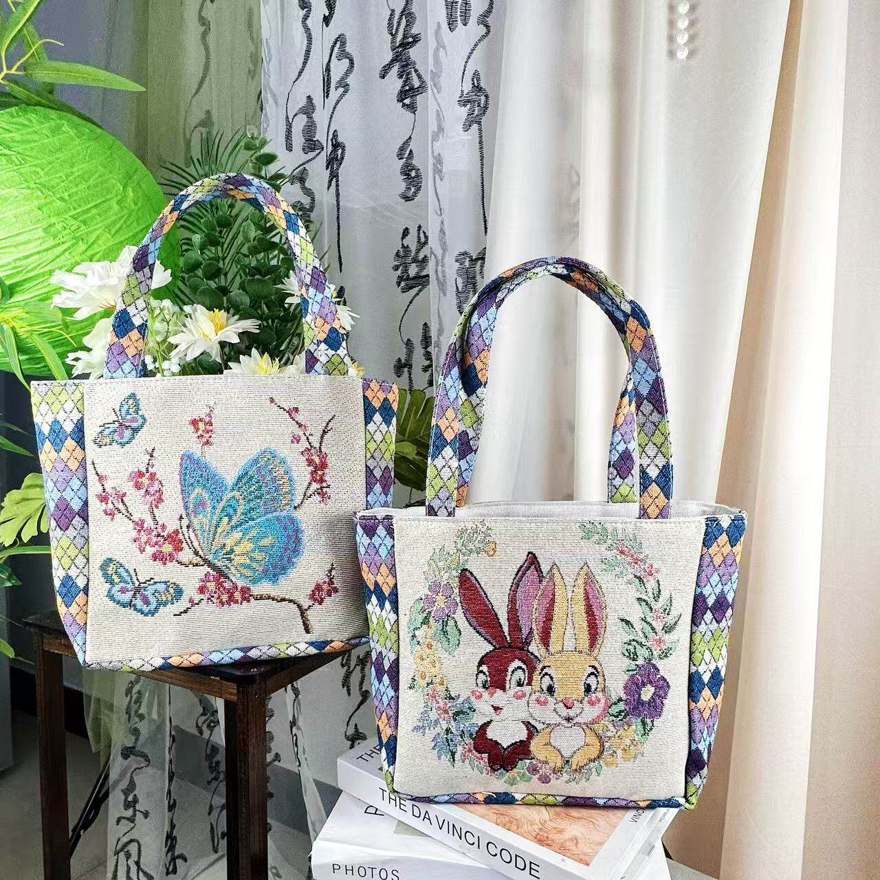 帆布包菱格新升级手提包休闲便当包时尚百搭手拎包日常通勤腋下包