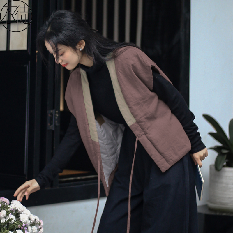 夹棉马甲女秋冬居士服中式外套