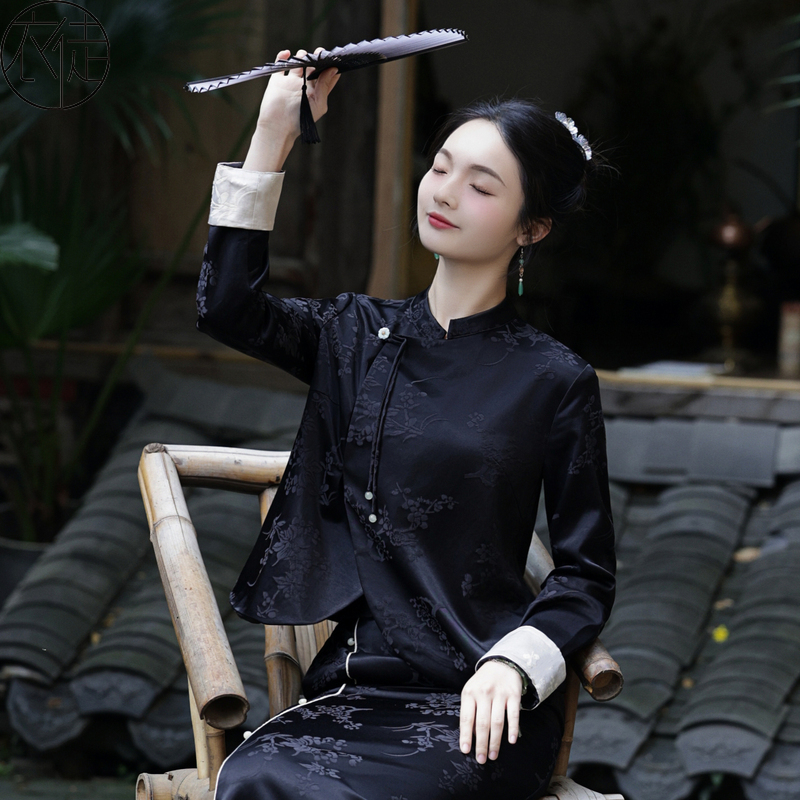 新中式上衣茶艺师服装禅服