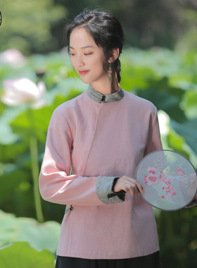 中国风唐装棉麻春秋复古