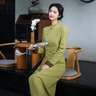 禅意茶服中国风禅服居士服 女装 棉麻旗袍上衣女款 2025春秋新中式