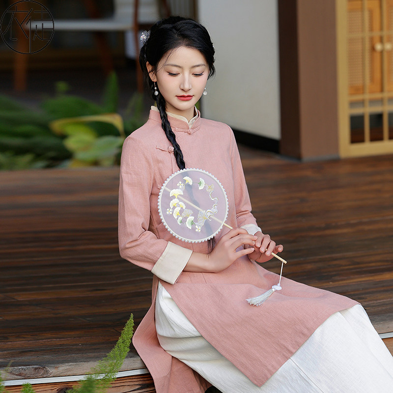 棉麻茶服禅意文艺中国风高端中式上衣春秋唐装套装女2026年新款图片