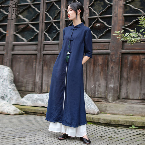 改良复古茶艺师禅意佛系旗袍上衣