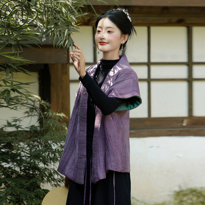 中国风马甲亚麻2024新款