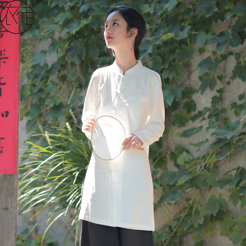 茶服唐装亚麻春秋中国风