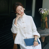 高端茶服套装 唐装 茶艺服装 女装 禅服 女汉服上衣佛系禅意文艺新中式
