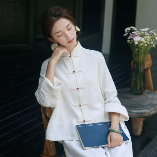 高端茶服女年轻款新中式禅意上衣