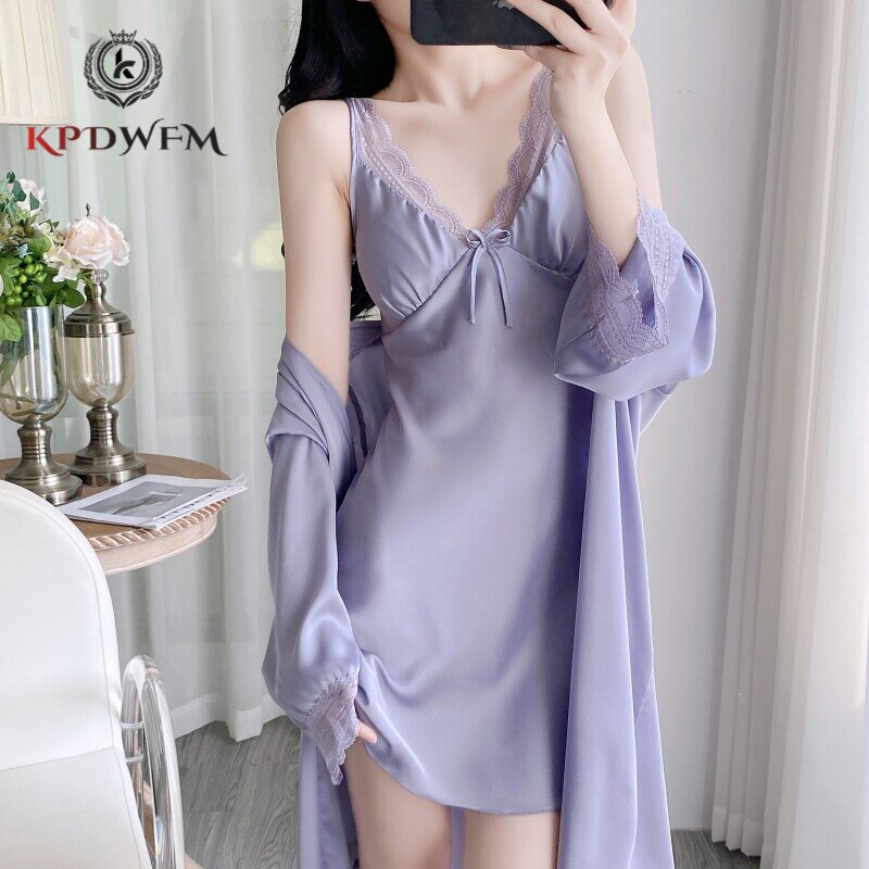 Kpdwfms性感睡衣女冰丝吊睡裙