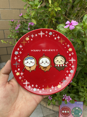 日单一番赏chiikawa吉伊小八乌萨奇圣诞系列陶瓷盘小食碟碟子盘子