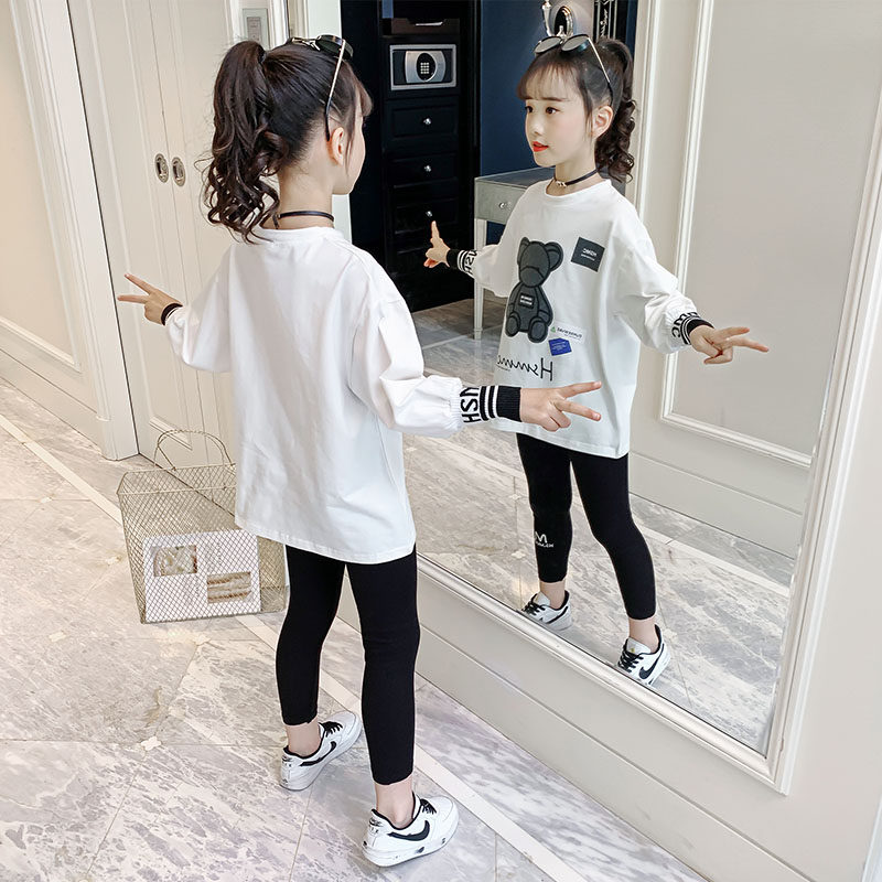 女童卫衣中大童装2021新款春款爆款儿童网红洋气套装春秋薄款上衣|msdalam kategori Kanak-kanak/Bayi/Keluarga dipasang, sweater/Fleece - dari Buy2taobao.com untuk memberikan perkhidmatan ejen Taobao profesional membeli