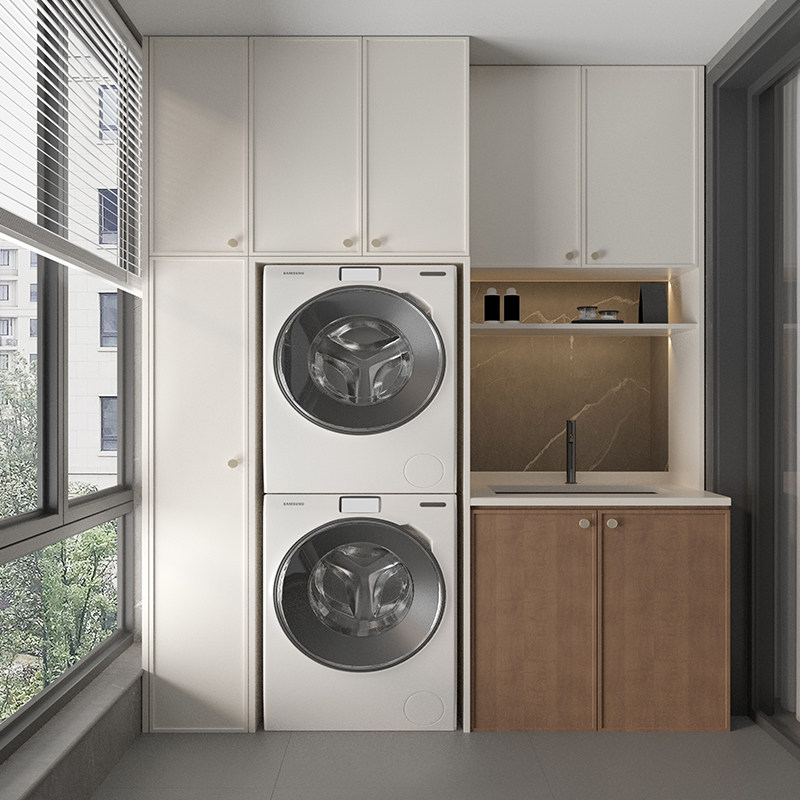 全铝蜂窝阳台柜洗烘套装一体柜双洗衣机烘干机组合柜盆池叠放定制,家装主材,浴室柜组合,淘宝优惠券,粉丝福利购,淘宝优惠卷