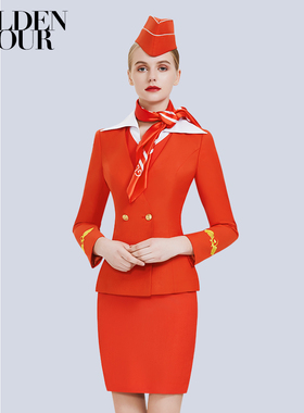 职业套装女俄航空姐制服春夏时尚2025新款美容养生前台工作服
