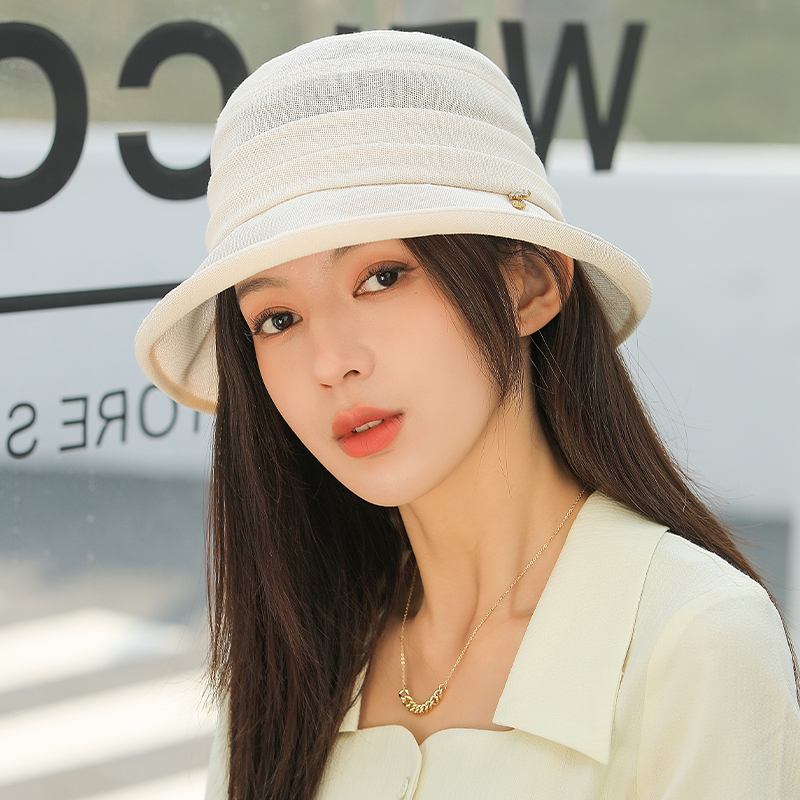 渔夫帽子女款夏季休闲时尚防晒帽女防紫外线遮阳帽2024新款太阳帽