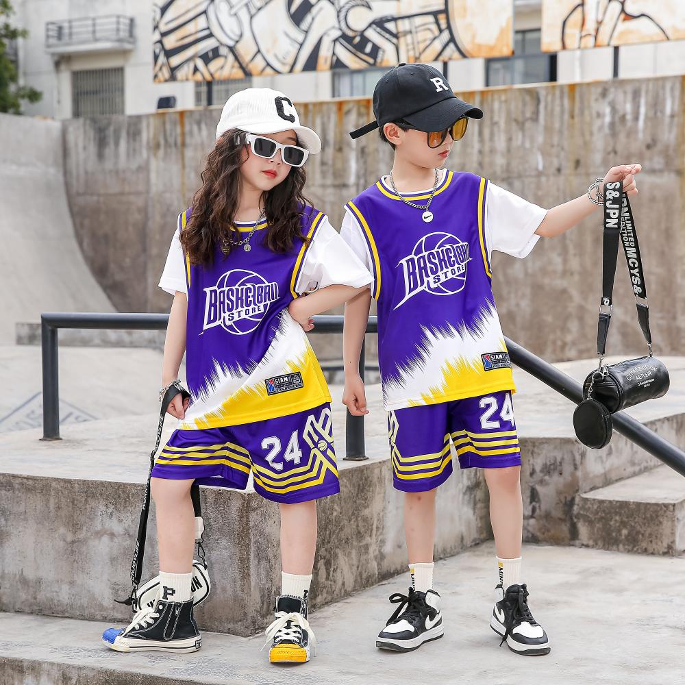 夏日运动套装2026新款儿童篮球运动帅气两件套男女童装幼儿园演出