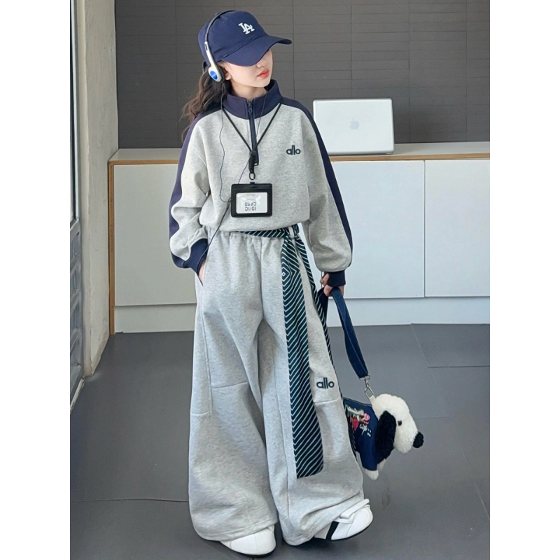 女童超好看韩系套装春款2026新款女大童高级感春秋卫衣运动两件套