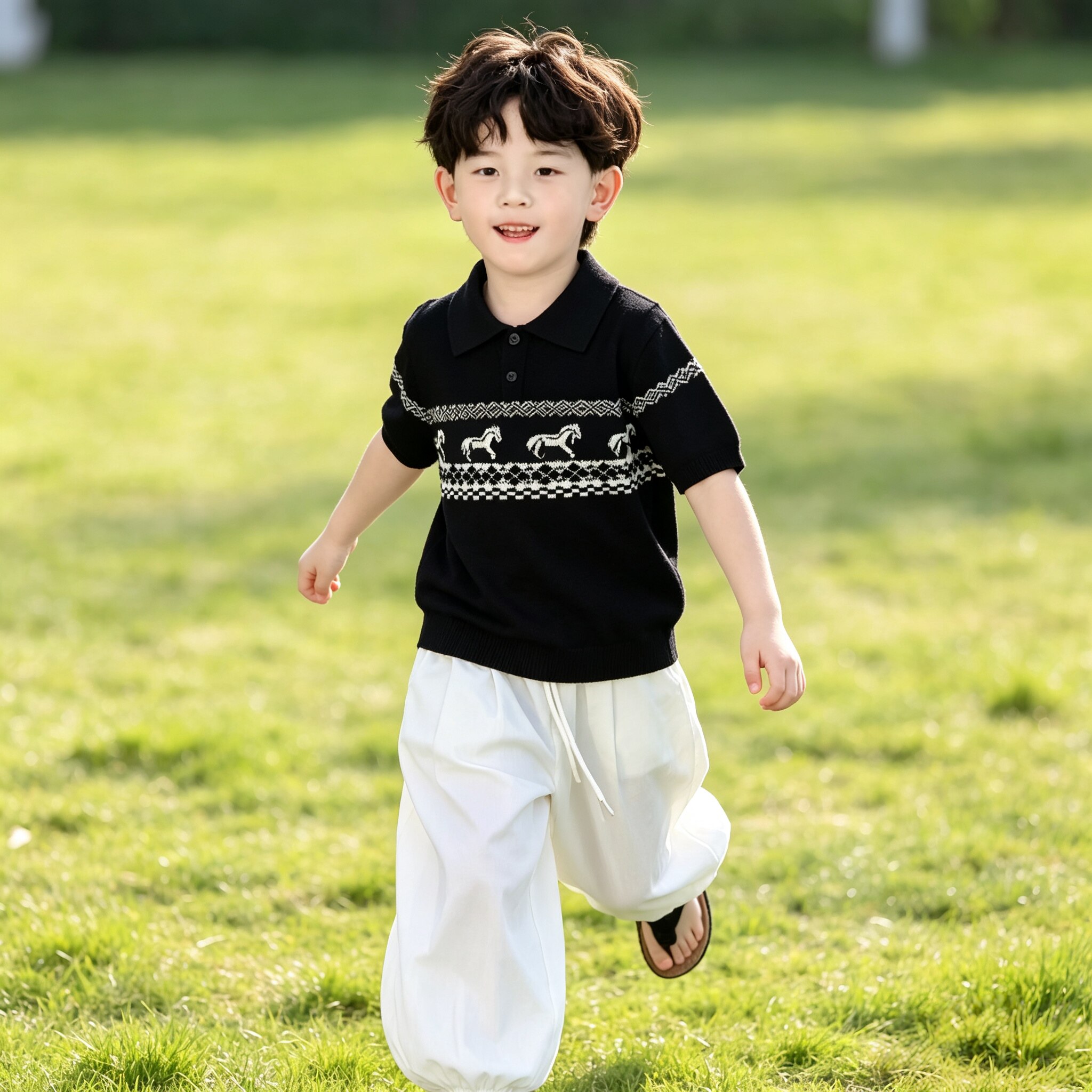 小马Polo衫加凉凉裤男童夏款套装