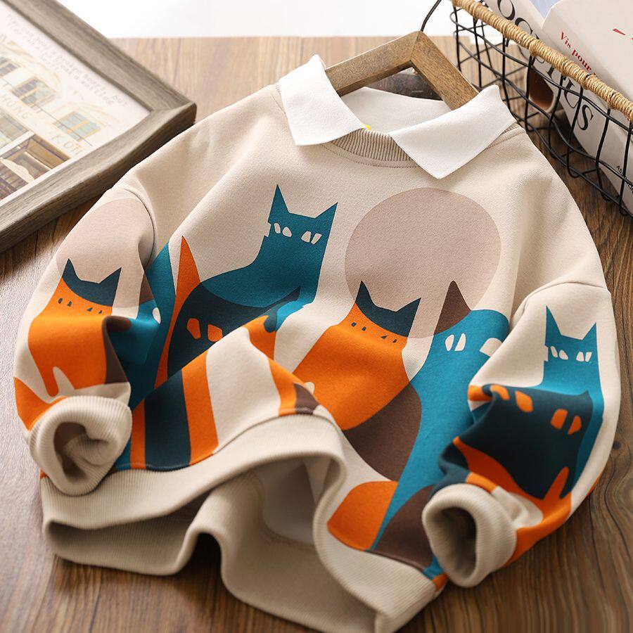 2026春秋新款男童印花卫衣儿童卡通休闲打底衫长袖运动上衣潮童装