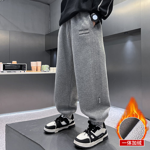 男童春秋款运动裤加绒加厚秋冬