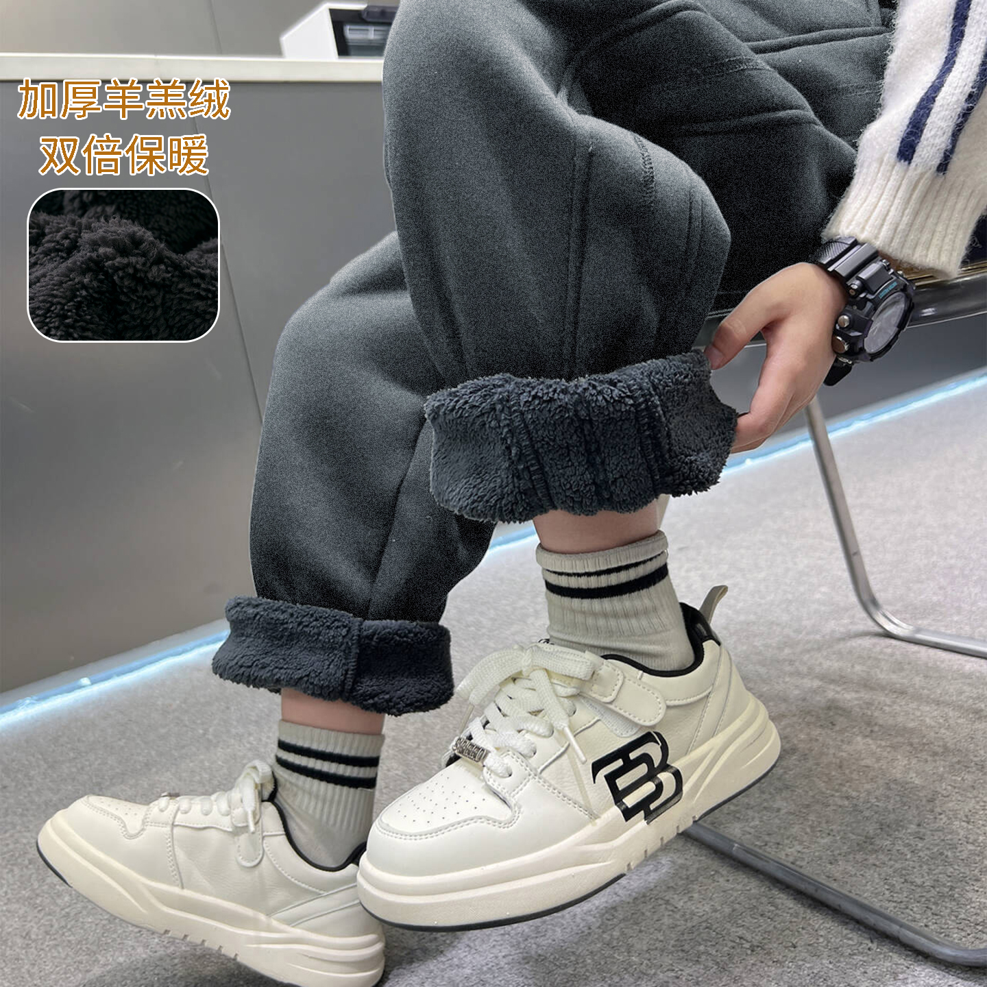 男童裤子秋冬装2025新款中大童厚