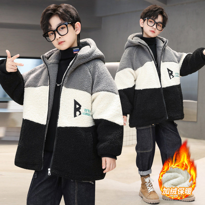 男童秋冬外套2025新款中大童加绒加厚羊羔绒儿童冬季酷帅毛毛衣潮,童装/婴儿装/亲子装,普通外套,淘宝优惠券,粉丝福利购,淘宝优惠卷