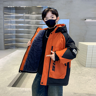 冲锋衣潮 加绒加厚派克服中大儿童男孩冬季 男童外套秋冬款 2025新款
