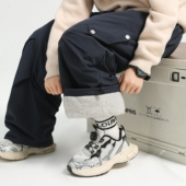 中大儿童夹棉加厚冲锋保暖棉裤 男童裤 直筒工装 裤 子秋冬款 2025新款